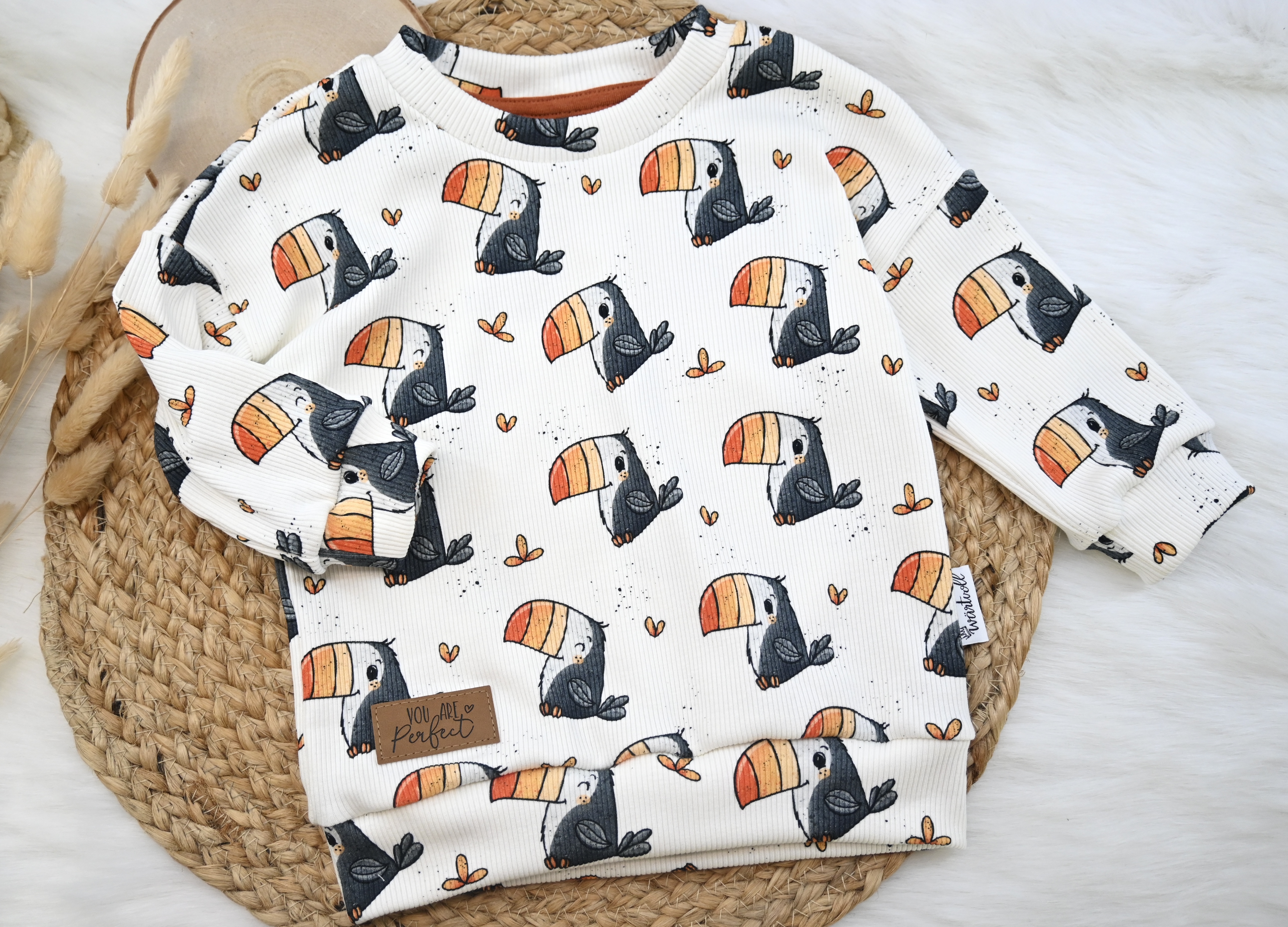 Sweater "Tucan", Gr. 68 von wärtvoll handmade - Handgemacht in der Schweiz
