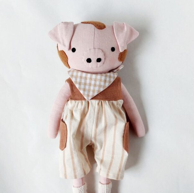 Schweinchenpuppe Blassrosa von Soso - Handgemacht in der Schweiz